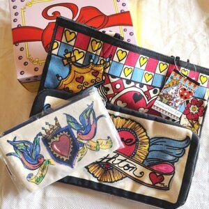 Brighton "Queen of Love" Canvas Tote Bag & "Love of Art" Pouch Bundle, NWT